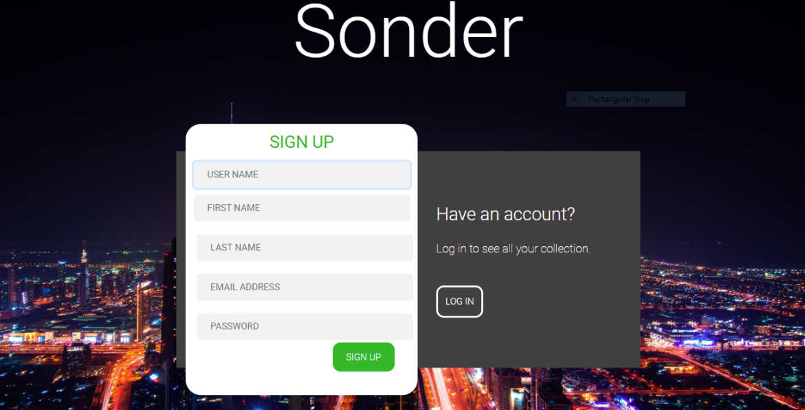 Sonder screen shot